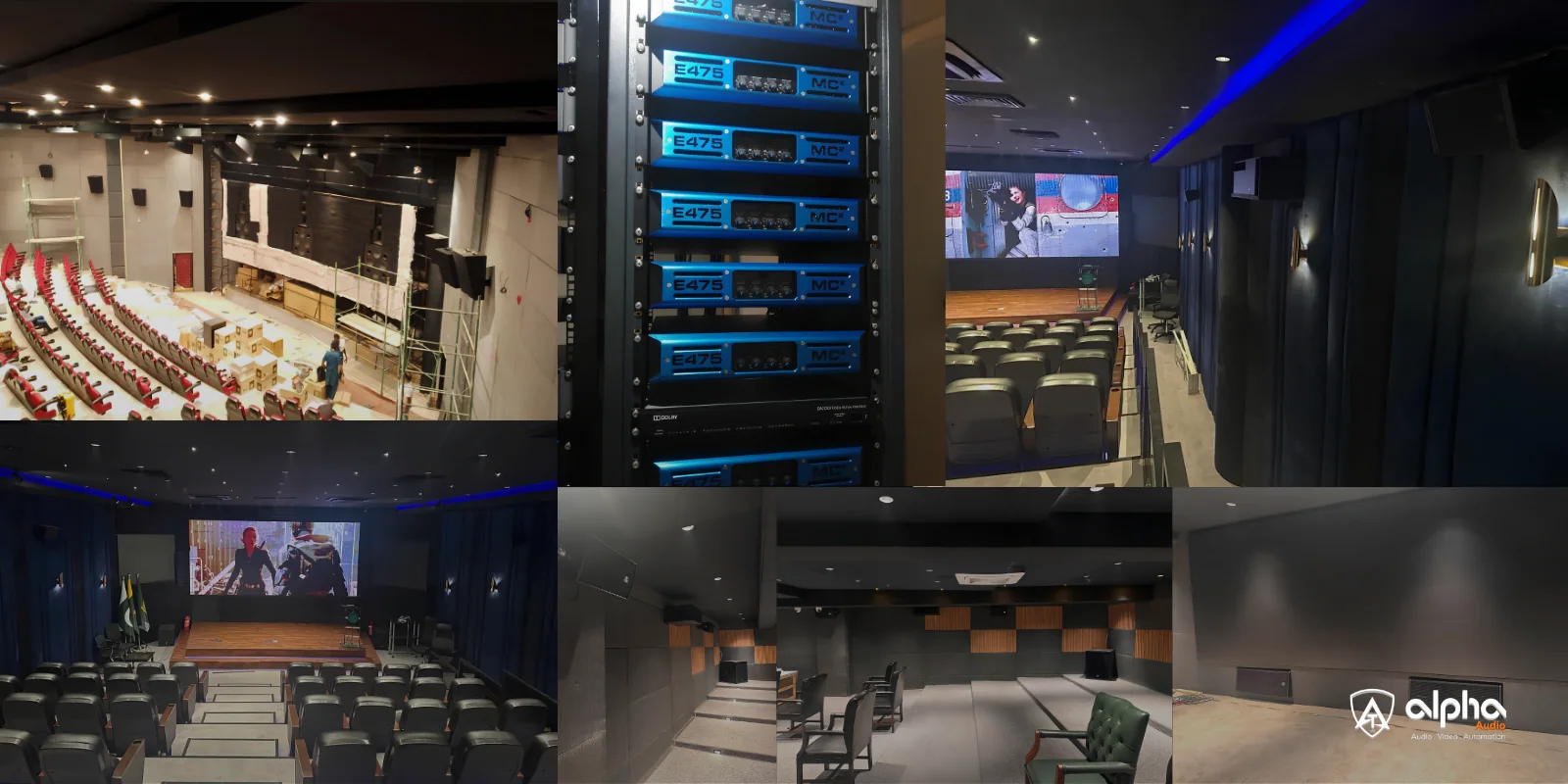 office cinema Pakistan Dolby Atmos private screening room with RCF speakers